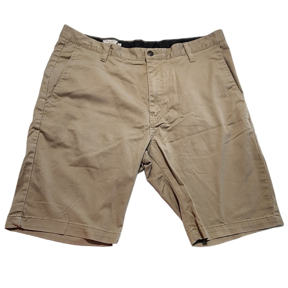 Volcom Mens Shorts Size 33 Tan Casual Chino Skate‎ Everyday